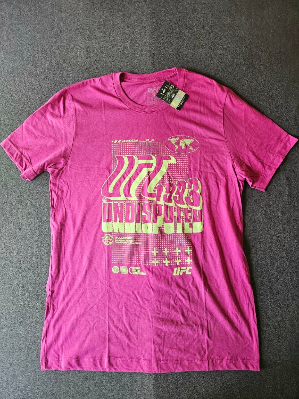 UFC Undisputed T Shirt Mens Large Pink Green Graphic MMA 1993 NWT
